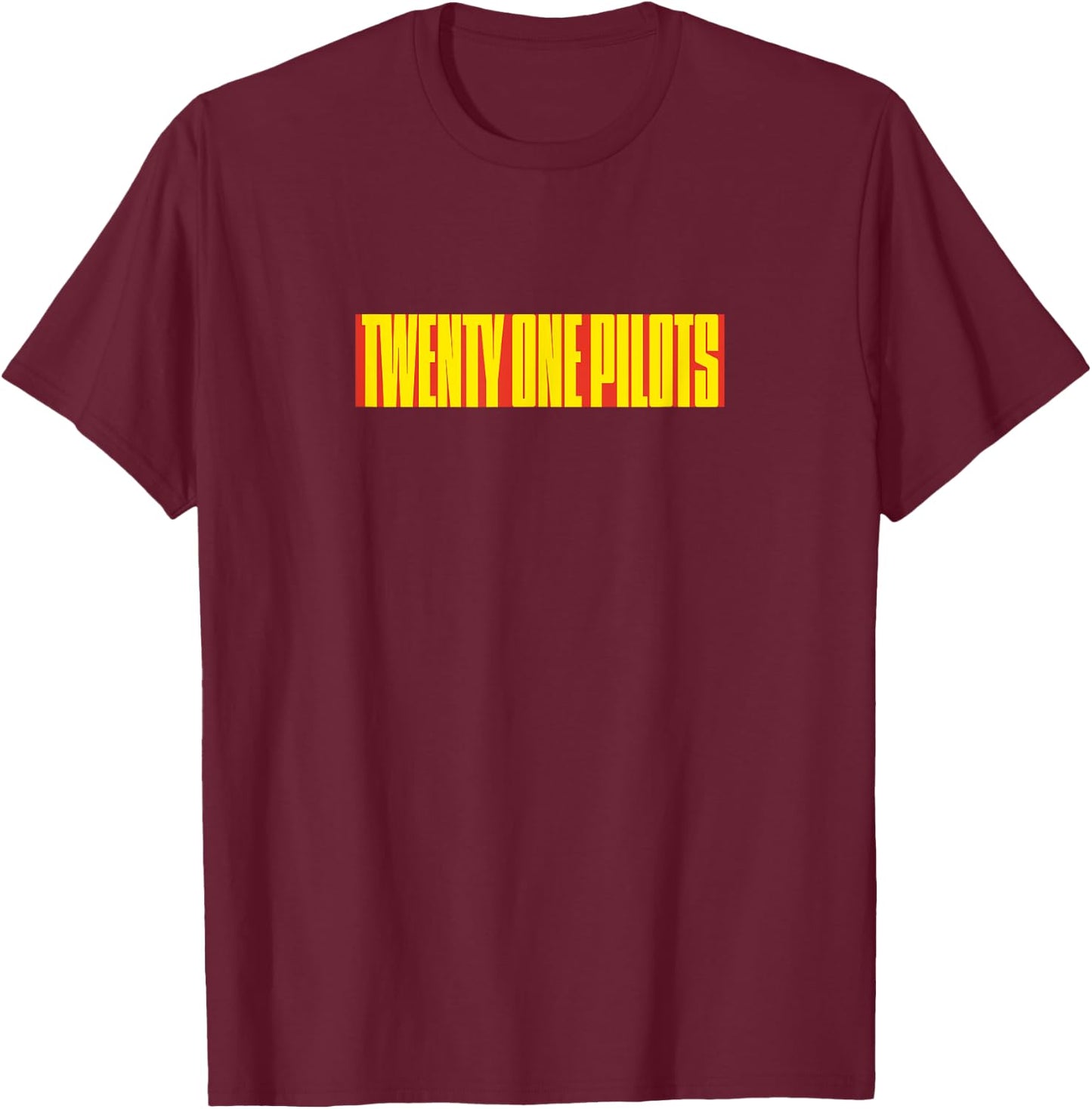 Twenty One Pilots Wordmark , black T-Shirt - T-Shirt | Maroon