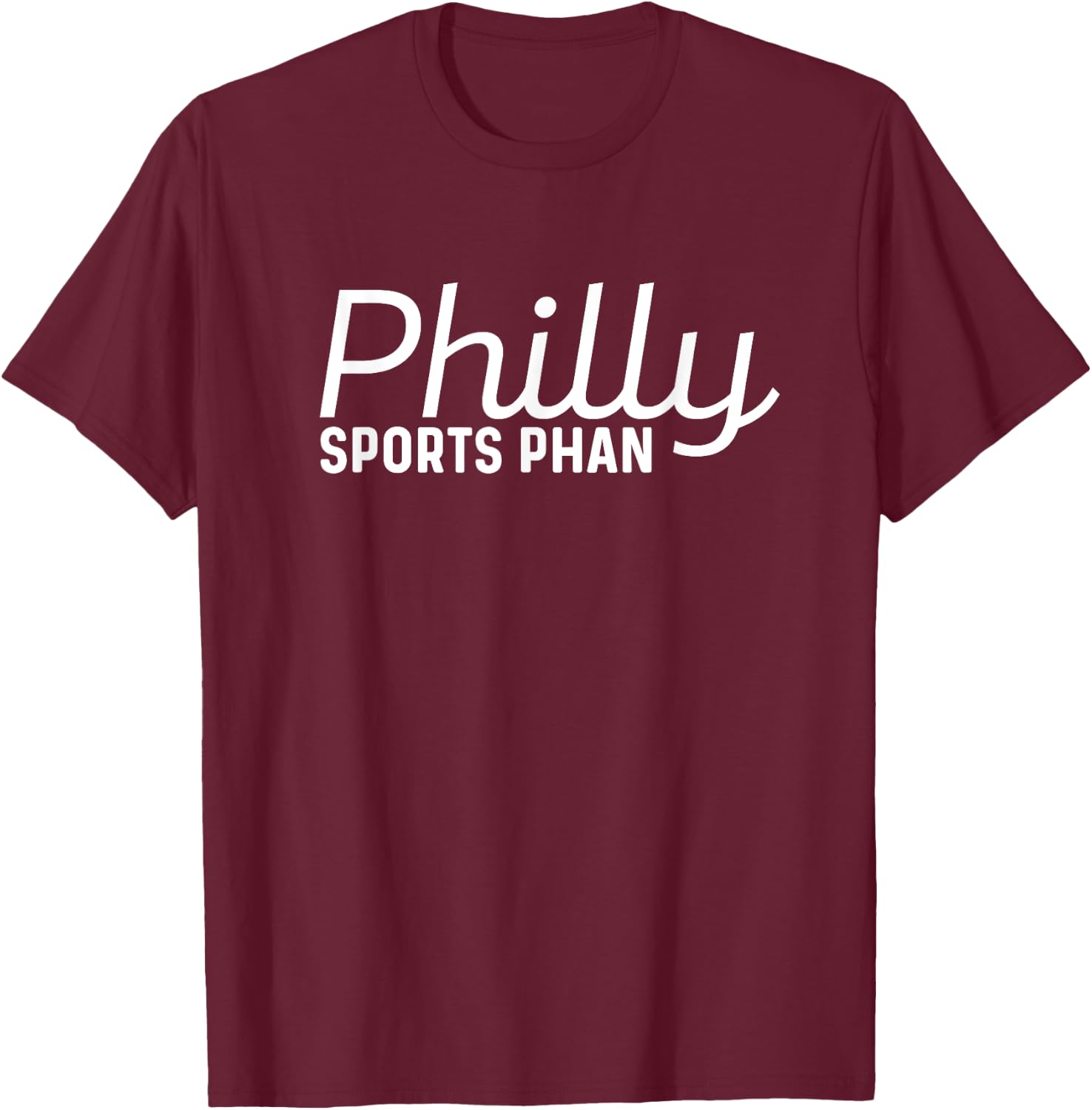 Philly Sports Phan Retro White Text Trendy Philadelphia Fan T-Shirt - T-Shirt | Maroon
