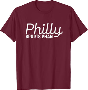 Philly Sports Phan Retro White Text Trendy Philadelphia Fan T-Shirt - T-Shirt | Maroon