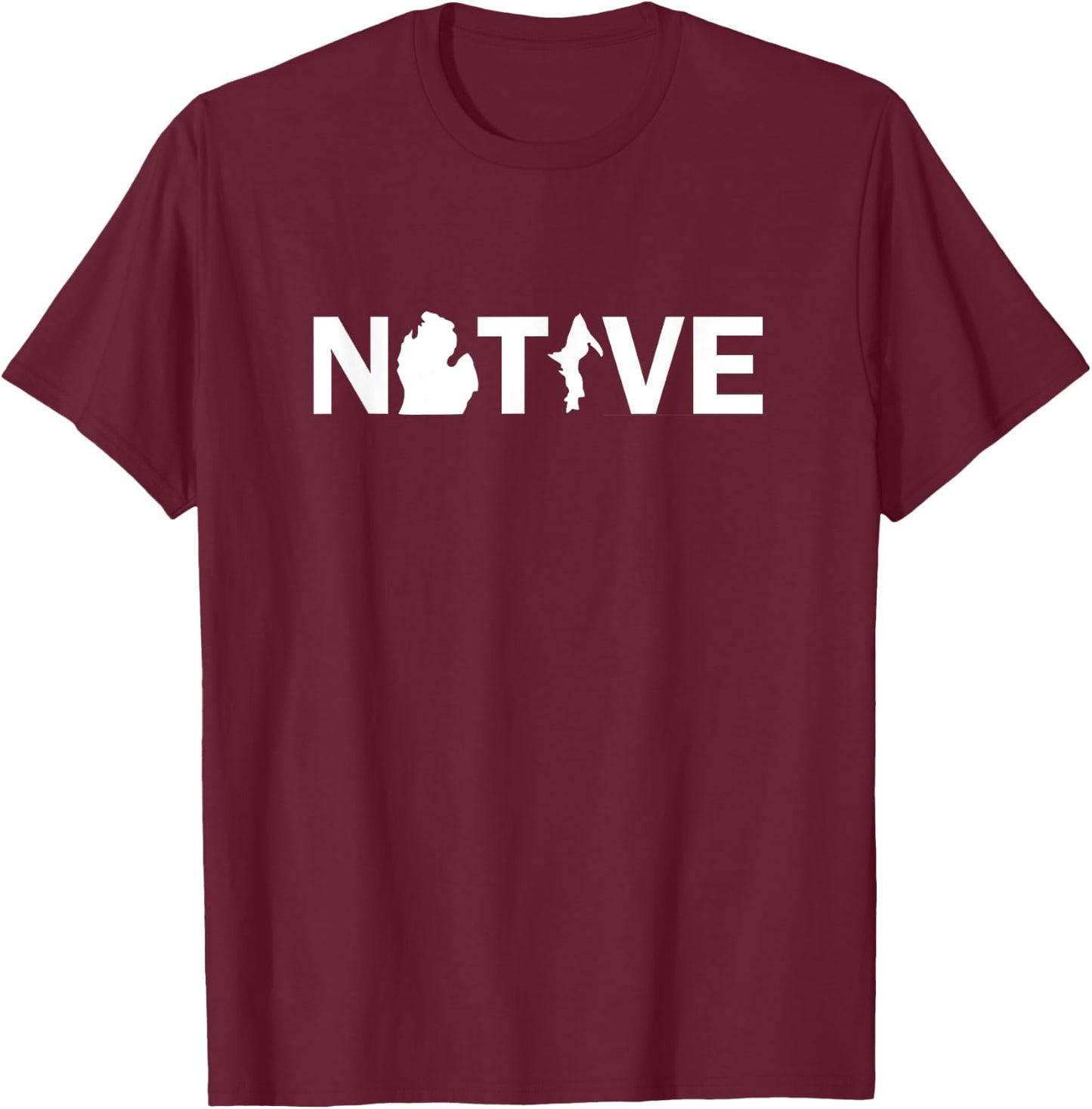 Michigan Native Shirt or Women T-Shirt - T-Shirt | Maroon