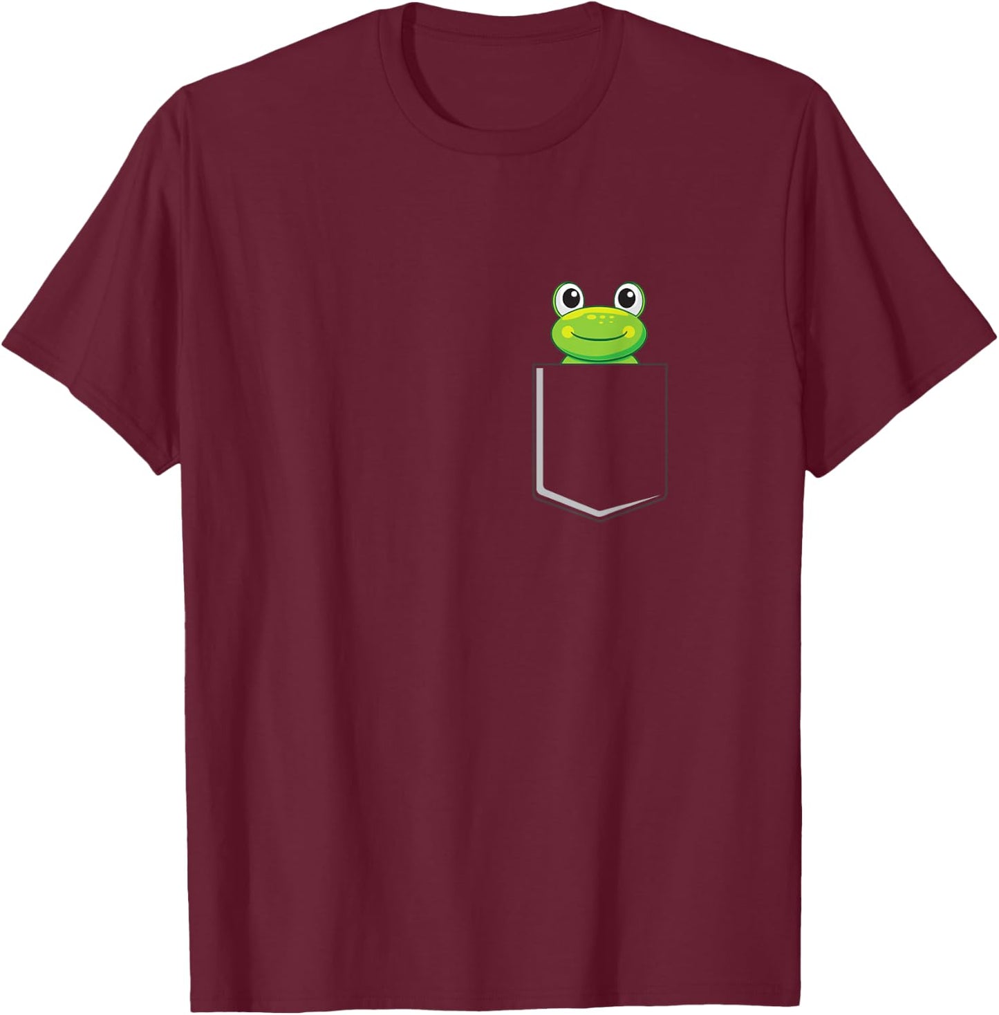 Frog In A Bag Toad Pet Frog Green Frog Bag T-Shirt - T-Shirt | Maroon