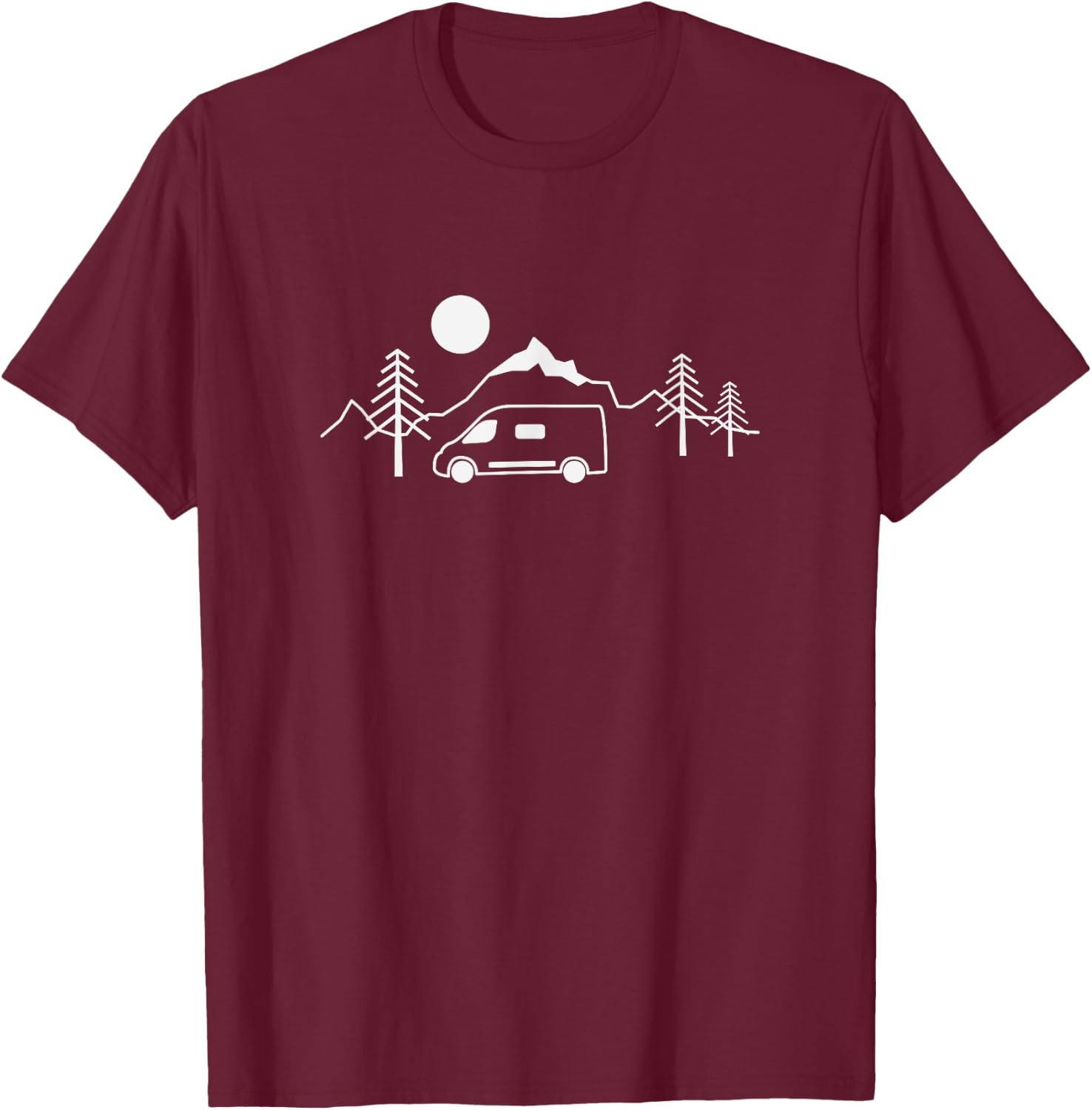 Travel with a Van In the Mountains T-Shirt - T-Shirt | Maroon