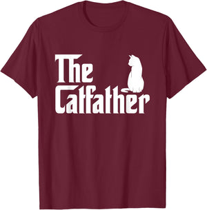 The Catfather - Cat Lover Kitten Owner Kitty Men Women Kids T-Shirt - T-Shirt | Maroon