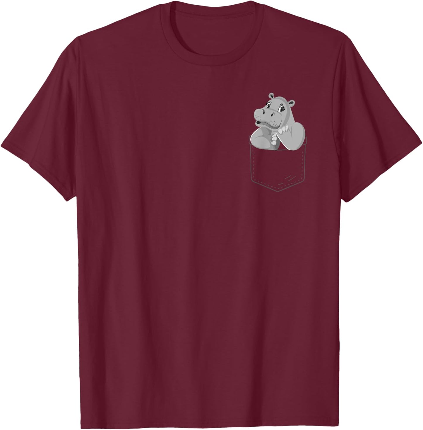 Cute Hippo Design Women Hippopotamus Hippo Lovers T-Shirt - T-Shirt | Maroon