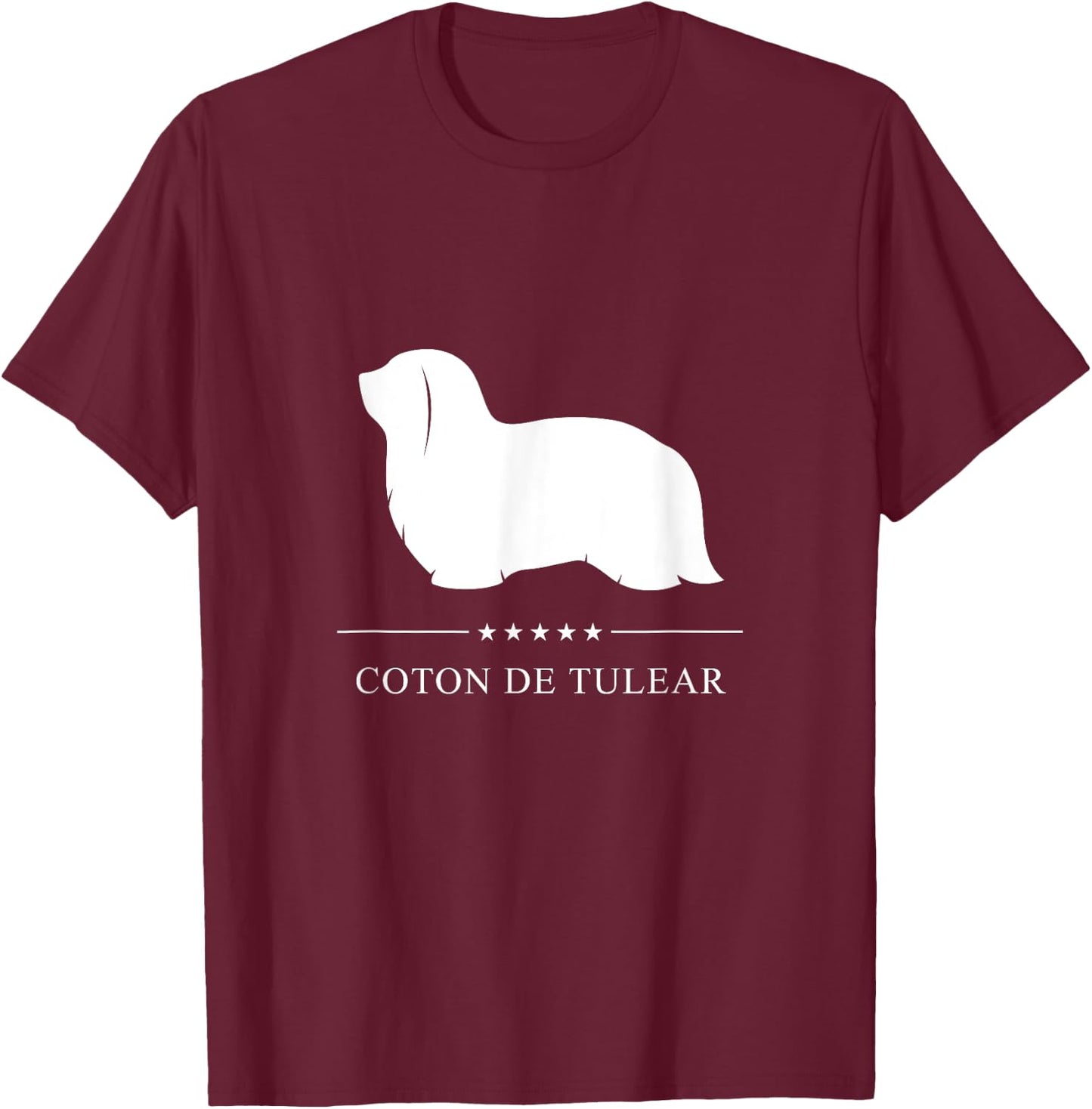 Coton de Tulear Dog White Silhouette Women Girls Kids T-Shirt - T-Shirt | Maroon