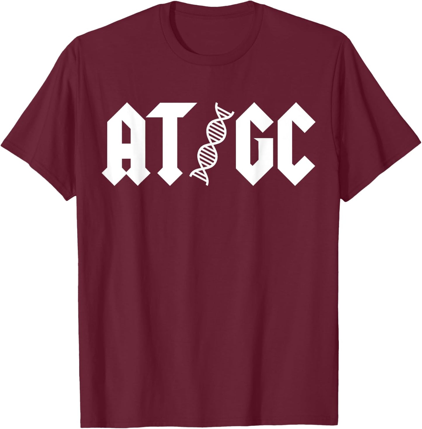 AT GC Biology DNA Strand Double Helix Teacher Student T-Shirt - T-Shirt | Maroon