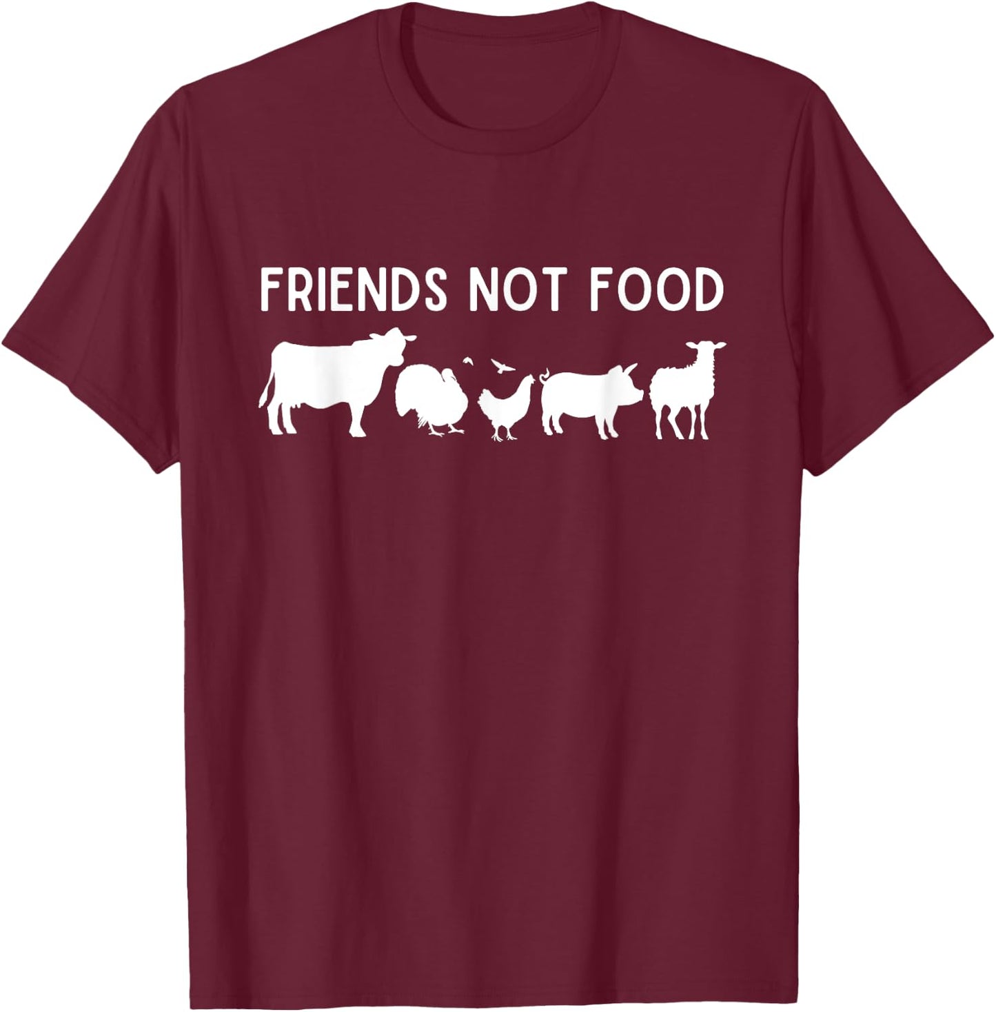 Friends Not Food T-Shirt - T-Shirt | Maroon