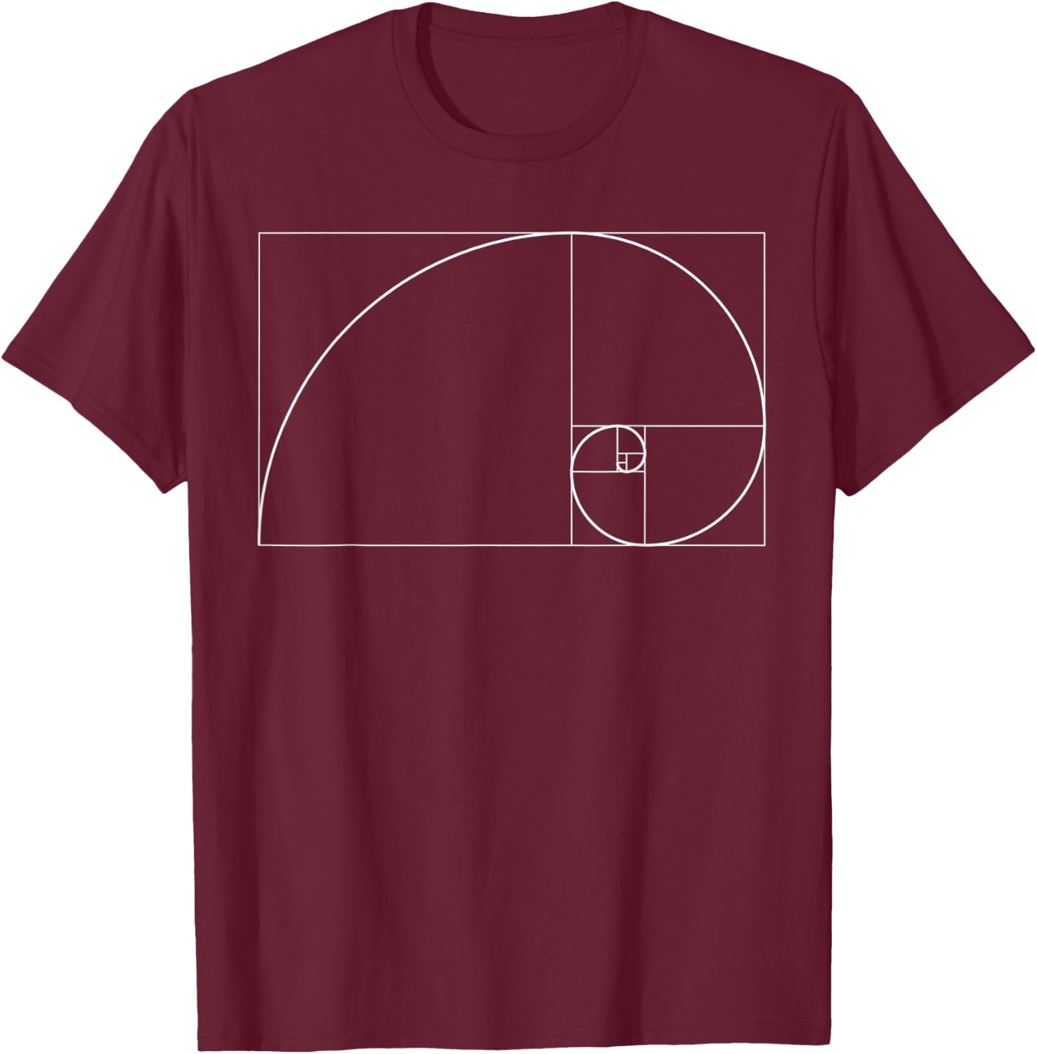 Fibonacci Sequence Golden Ratio Rule T-Shirt - T-Shirt | Maroon