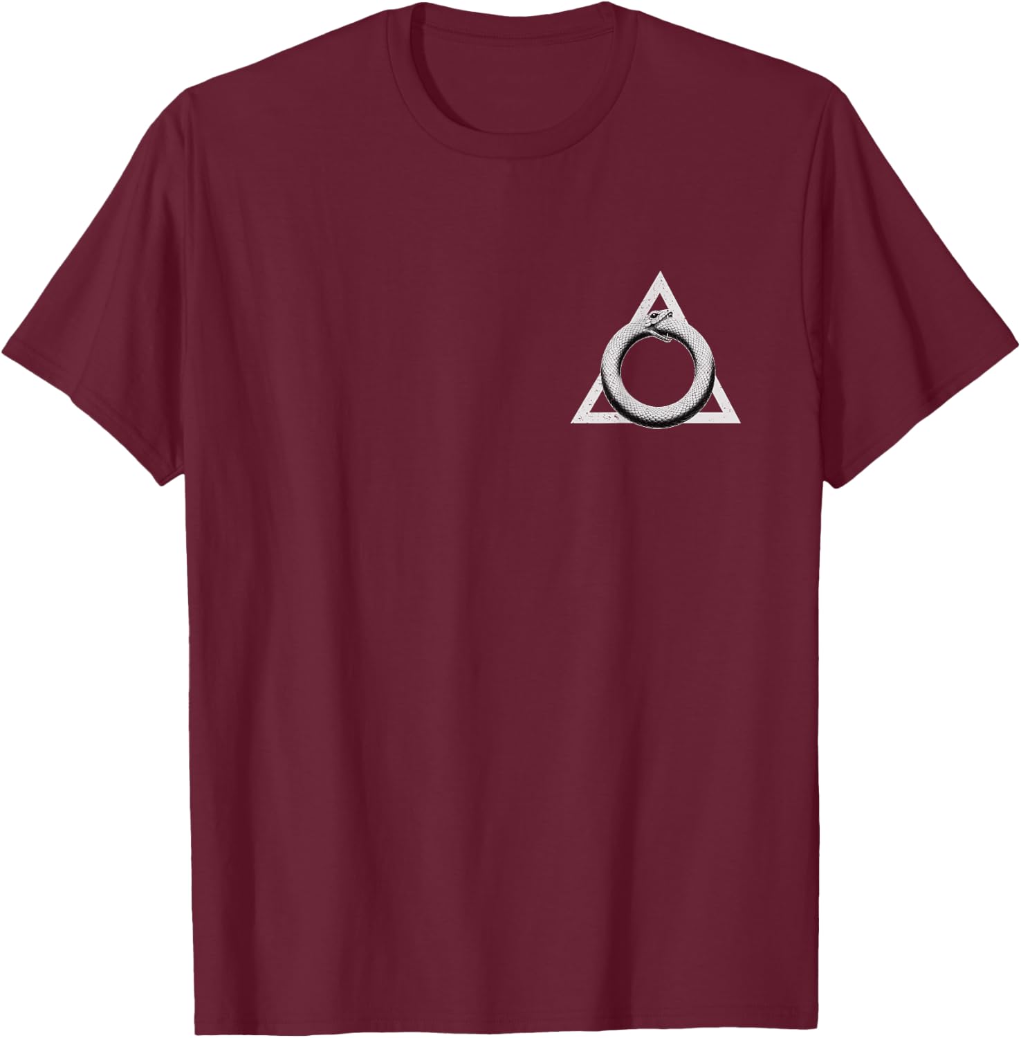 Ouroboros Legendary Serpent Snake Geometry Graphic T-Shirt - T-Shirt | Maroon