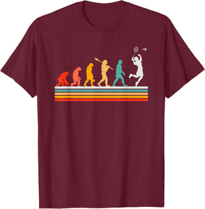 Evolution De L'homme Joueur De Badminton T-Shirt - T-Shirt | Maroon