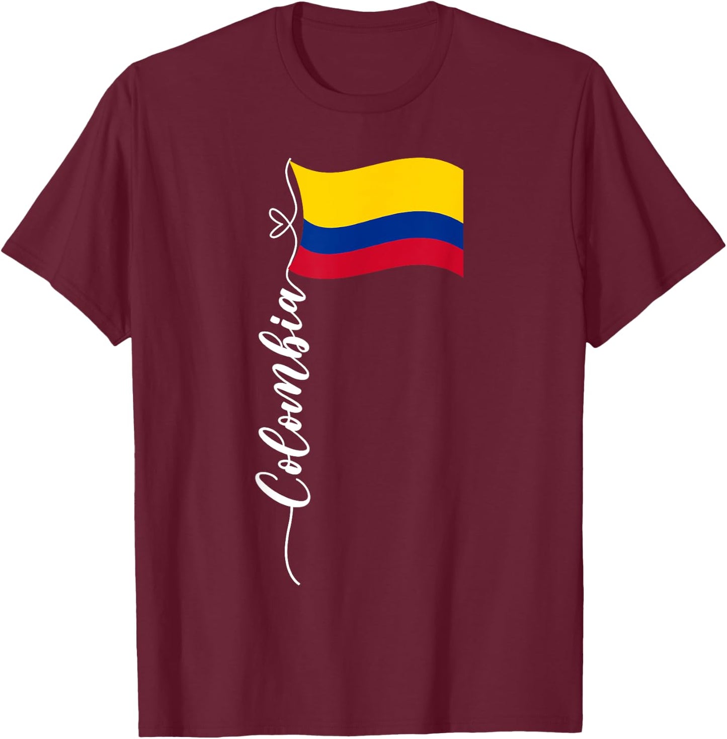 Colombian Flag Colombia National Hispanic Heritage Month T-Shirt - T-Shirt | Maroon