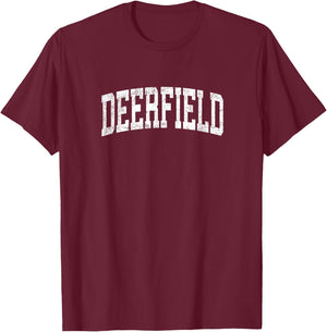 Deerfield Massachusetts MA Vintage Athletic Sports Design T-Shirt - T-Shirt | Maroon