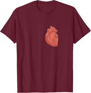 Realistic Anatomically Correct Heart T-Shirt - T-Shirt | Maroon