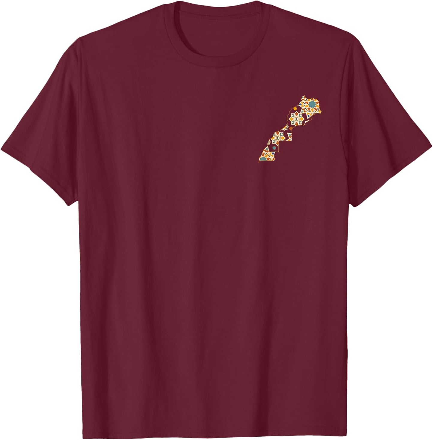 Morocco Football Shirt Map Morocco Gift Moroccan Fan , Black, S T-Shirt - T-Shirt | Maroon