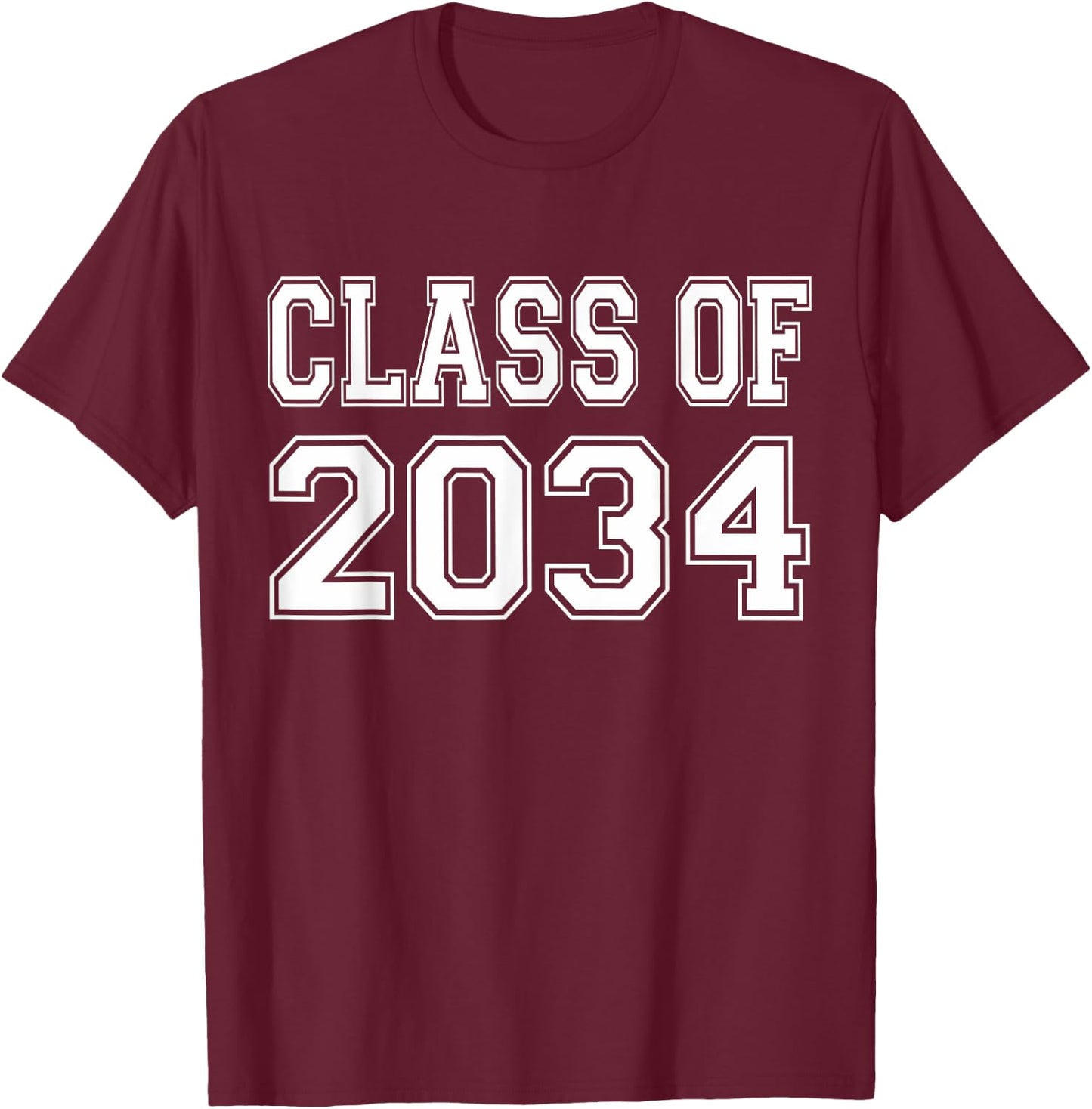 Class of 2034 Grow with Me T-Shirt - T-Shirt | Maroon
