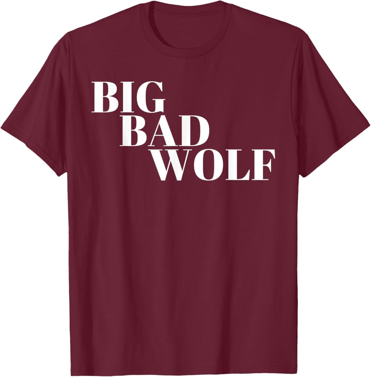 Big Bad Wolf White T-Shirt - T-Shirt | Maroon