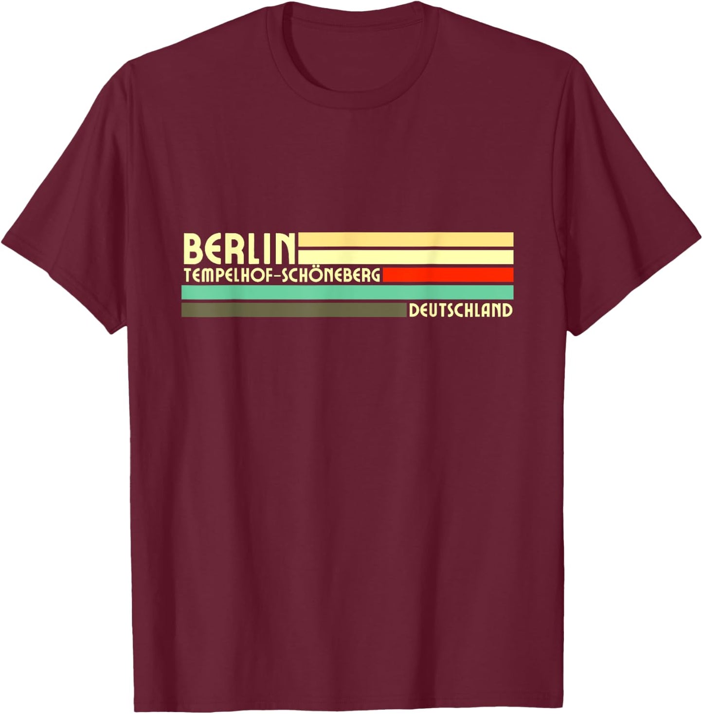 Retro Vintage Berlin Tempelhof-Schöneberg T-Shirt - T-Shirt | Maroon