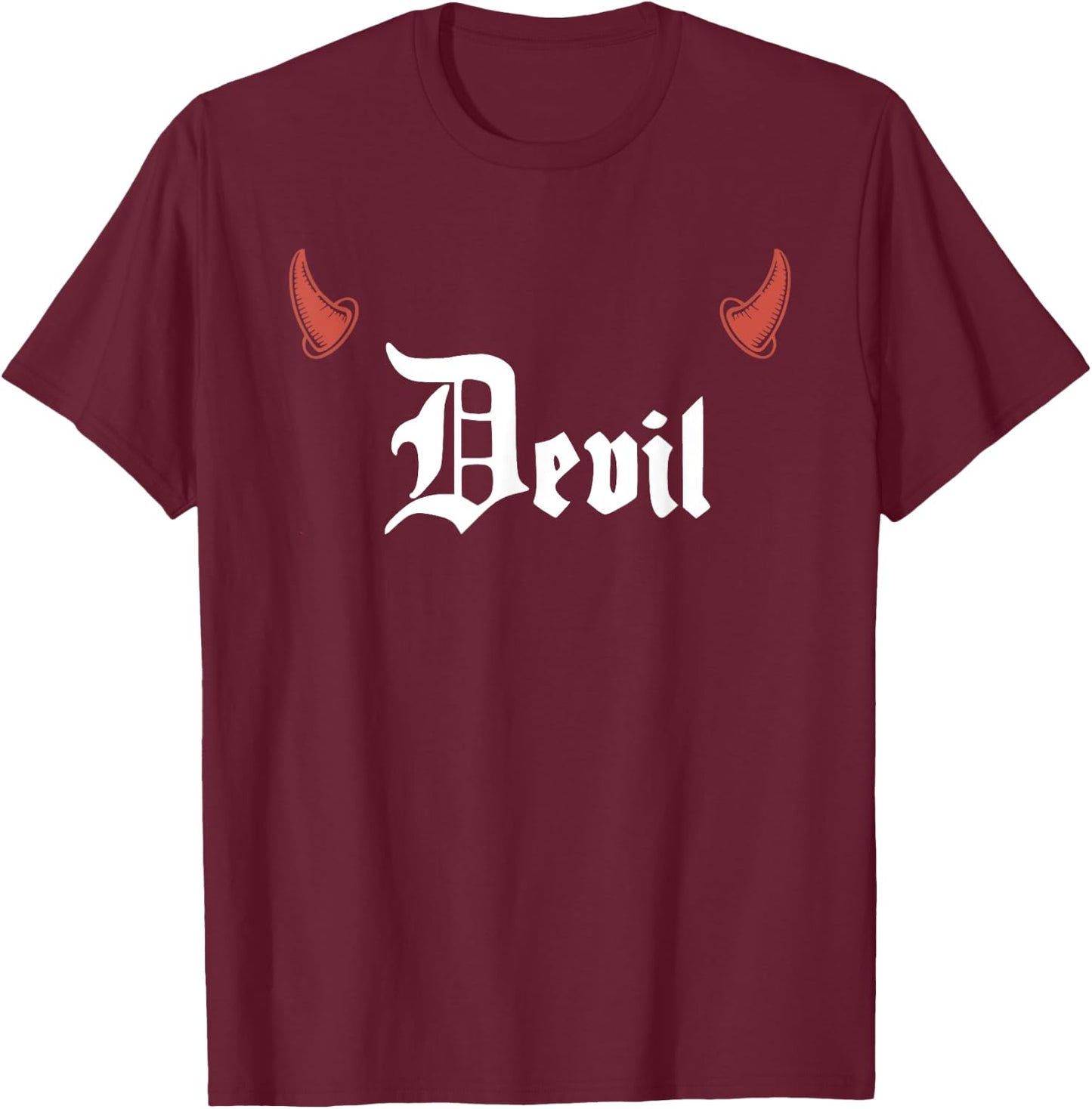 Devil Halloween Couples Matching Girlfriend T-Shirt - T-Shirt | Maroon