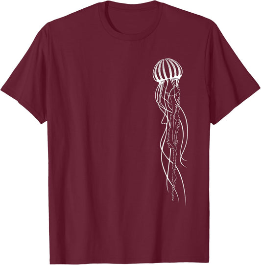 Jellyfish Ocean Sea Water Marine Biology Animal T-Shirt - T-Shirt | Maroon