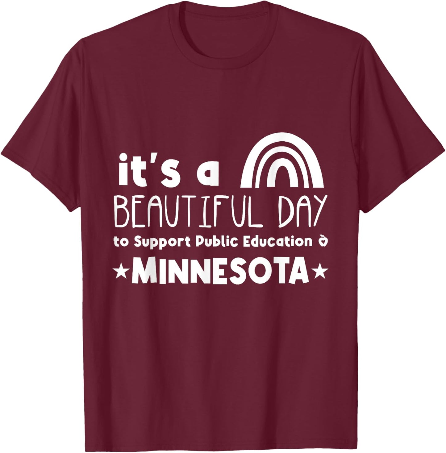 Support Public Education Teacher Red for Ed Minnesota Women Kids T-Shirt - T-Shirt | Maroon