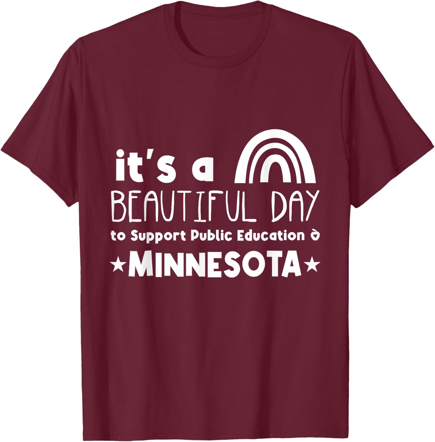 Support Public Education Teacher Red for Ed Minnesota Women Kids T-Shirt - T-Shirt | Maroon