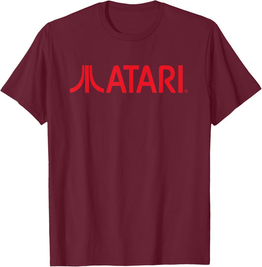 Atari Games Red Retro Vintage Gaming Fun Arcade Look , black T-Shirt - T-Shirt | Maroon