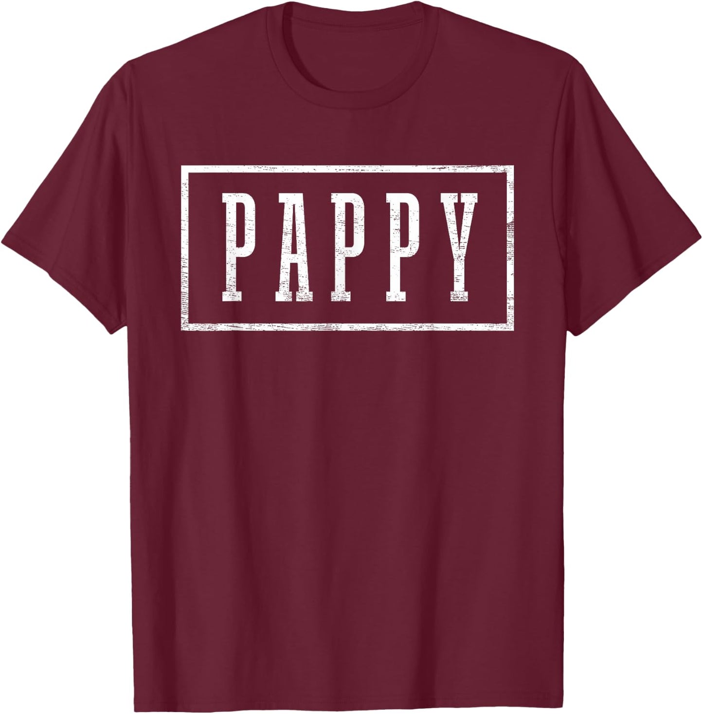 Pappy - Sleek Framed Design Father's Day Pappy T-Shirt - T-Shirt | Maroon