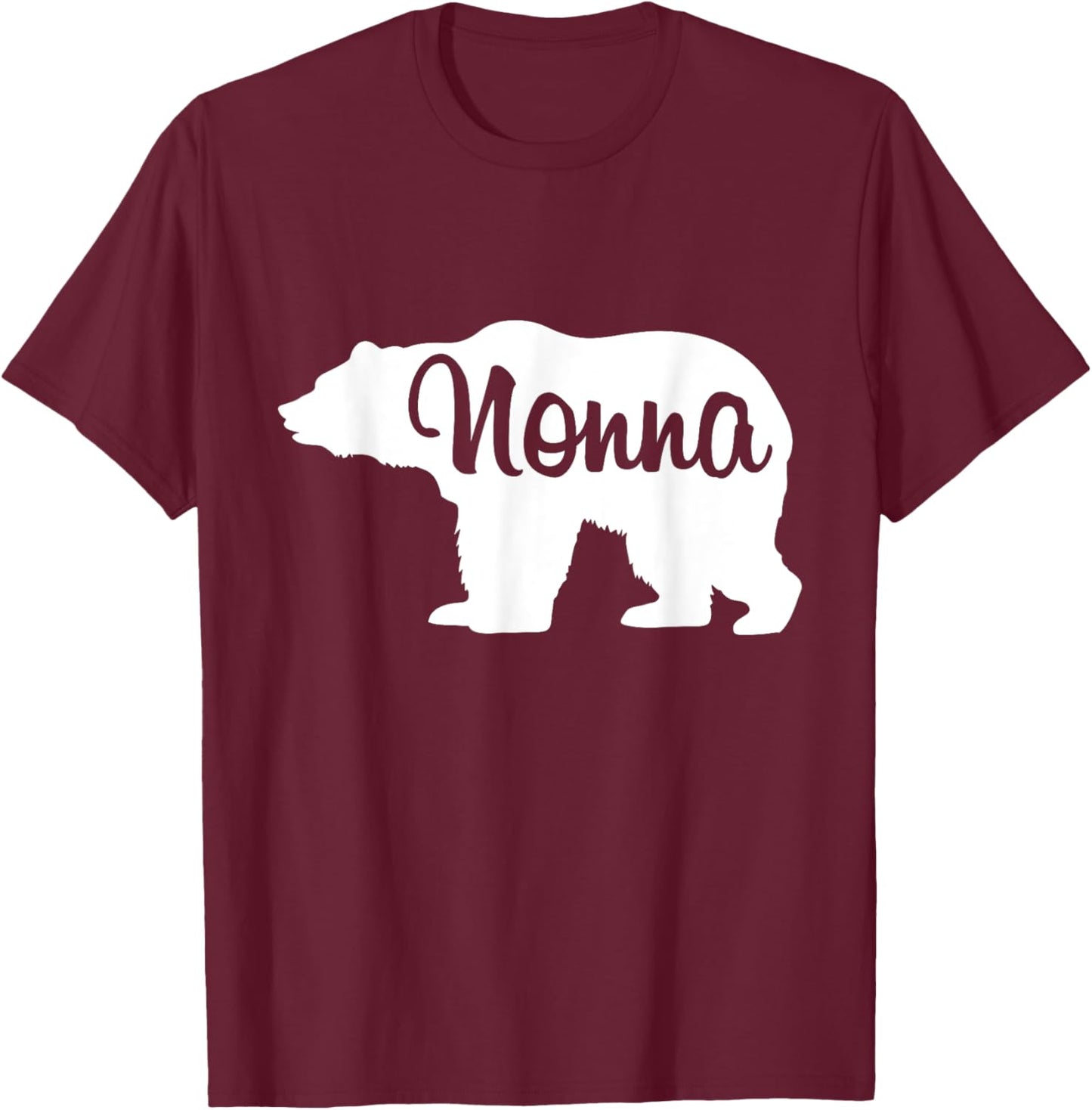 Nonna Bear Silhouette T-Shirt - T-Shirt | Maroon
