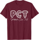 PCT Patient Care Tech Floral Style For Nurse Week T-Shirt - T-Shirt | Maroon
