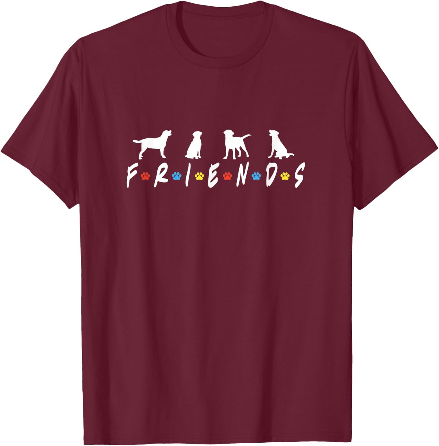 Retro Labrador Retriever Dog Friends , Cute Lab Retriever T-Shirt - T-Shirt | Maroon