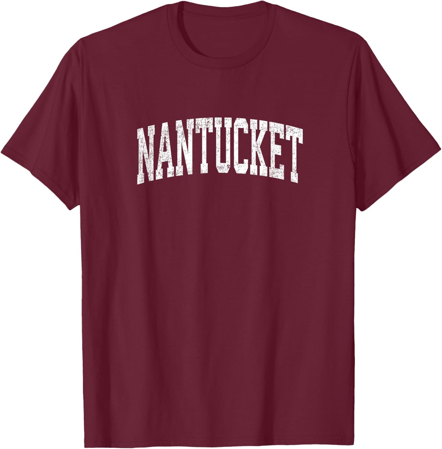 Nantucket Massachusetts MA Vintage Athletic Sports Design T-Shirt - T-Shirt | Maroon