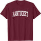 Nantucket Massachusetts MA Vintage Athletic Sports Design T-Shirt - T-Shirt | Maroon