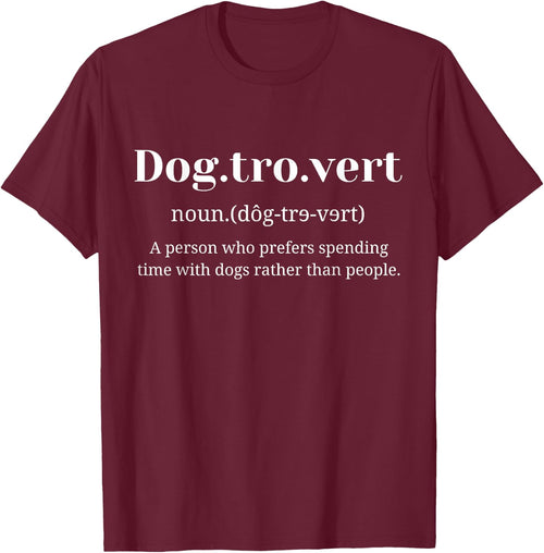Dogtrovert Definition Funny Dog Lovers Introvert Dog Owers , Green, S