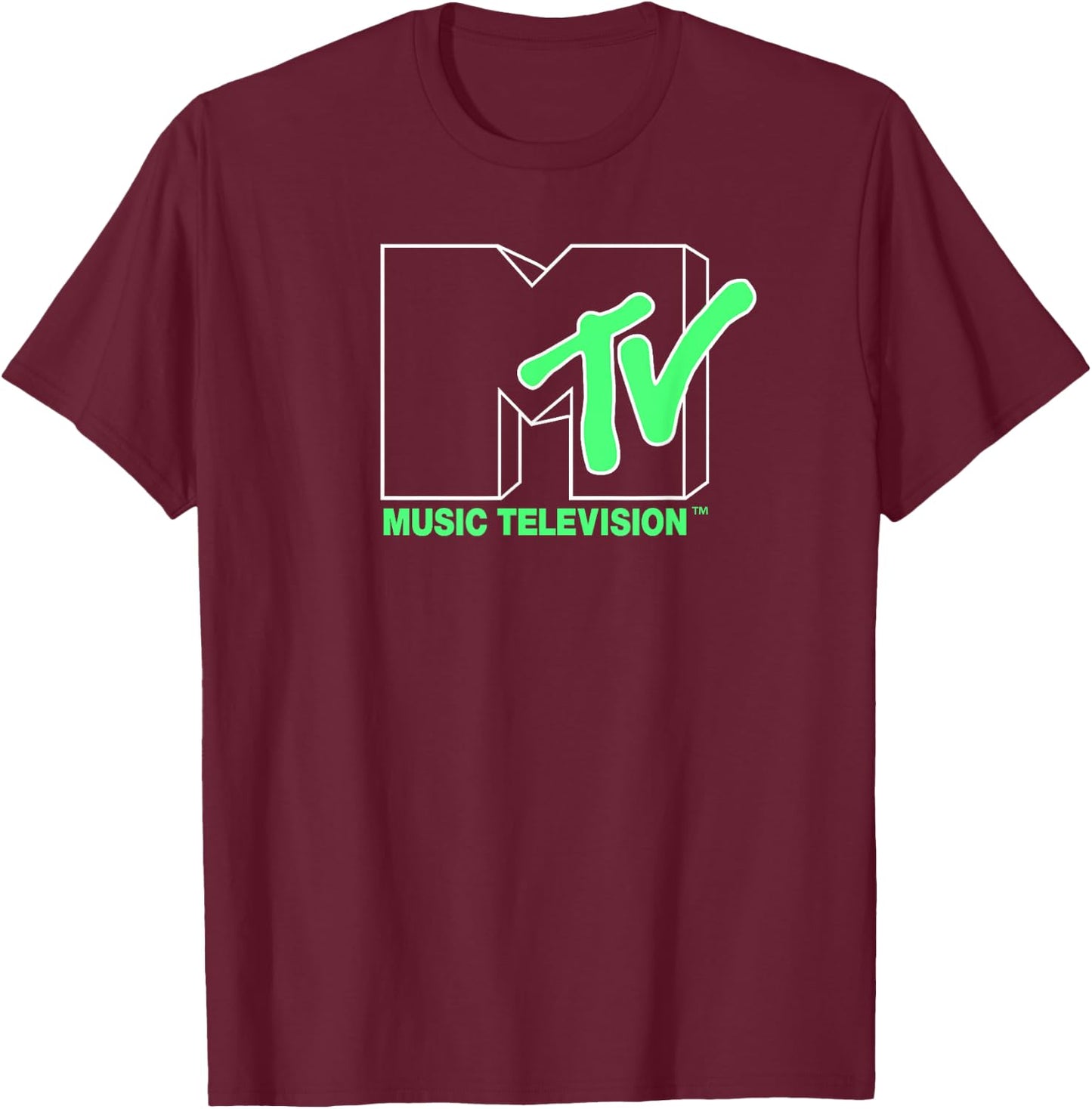 MTV Space Walk Front Back Logo , black T-Shirt - T-Shirt | Maroon