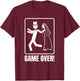 Groom Groom Stag Party GAME OVER , Black, S T-Shirt - T-Shirt | Maroon