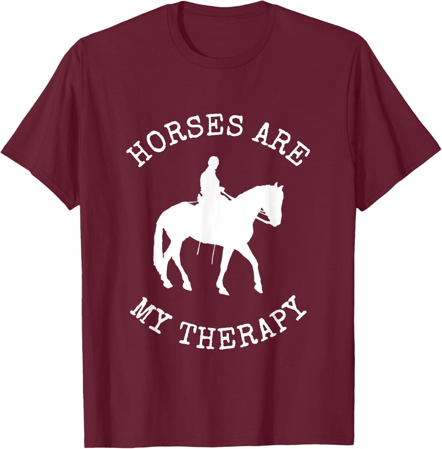 Horse Picture Horseback Riding Shirt T-Shirt - T-Shirt | Maroon