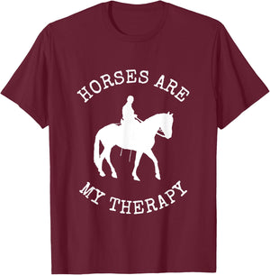 Horse Picture Horseback Riding Shirt T-Shirt - T-Shirt | Maroon