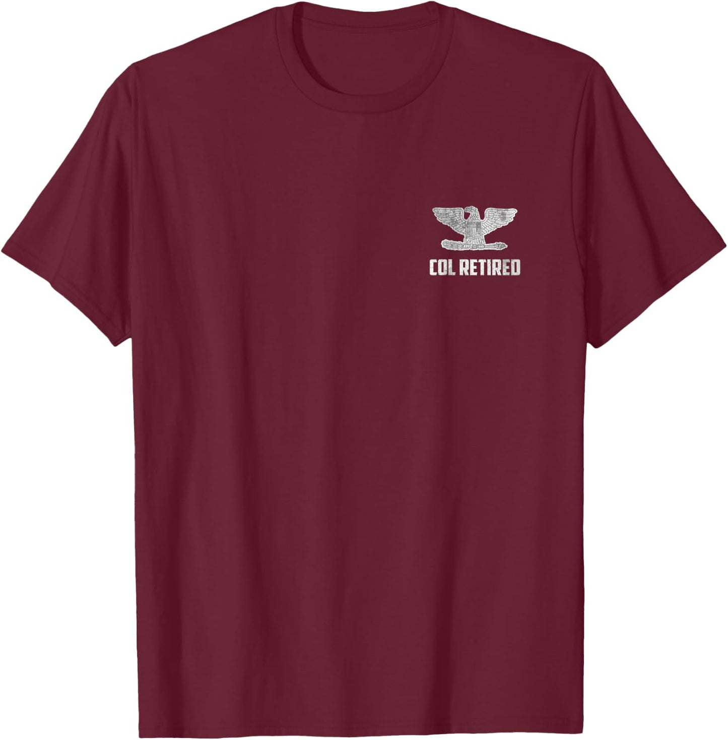 Retired O-6 Colonel Col Rank Insignia Logo Veteran Papa Xmas T-Shirt - T-Shirt | Maroon