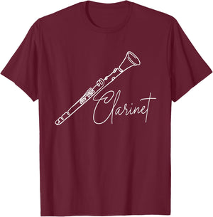 Clarinet - Clarinetist Music Lover Marching Band T-Shirt - T-Shirt | Maroon