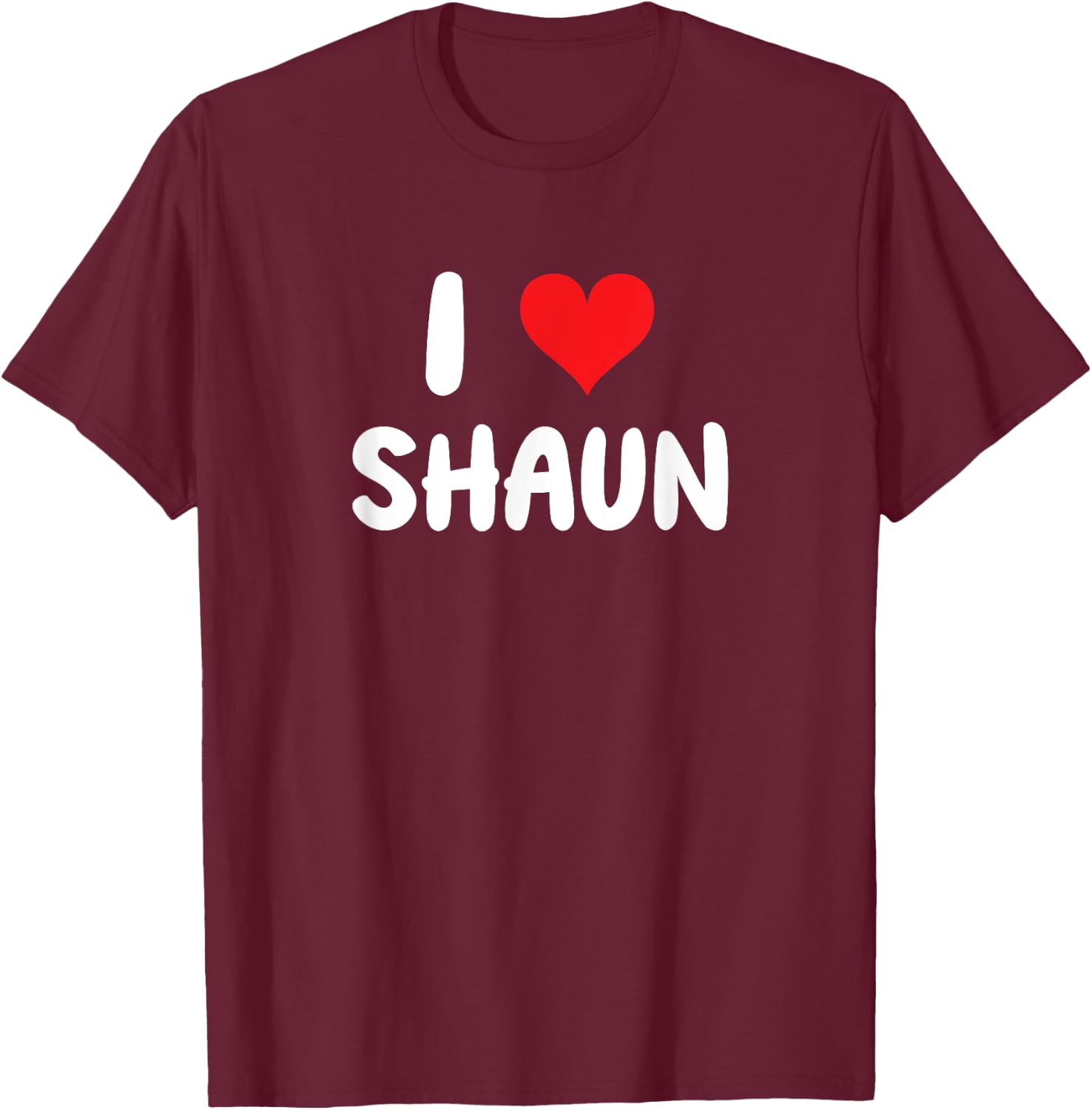 I Love Shaun - Cœur T-Shirt - T-Shirt | Maroon