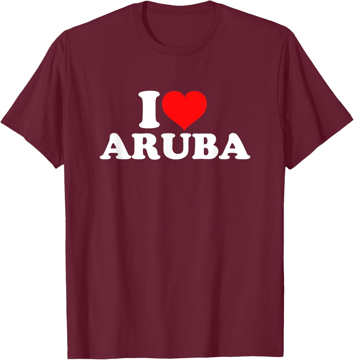I Love Aruba T-Shirt - T-Shirt | Maroon
