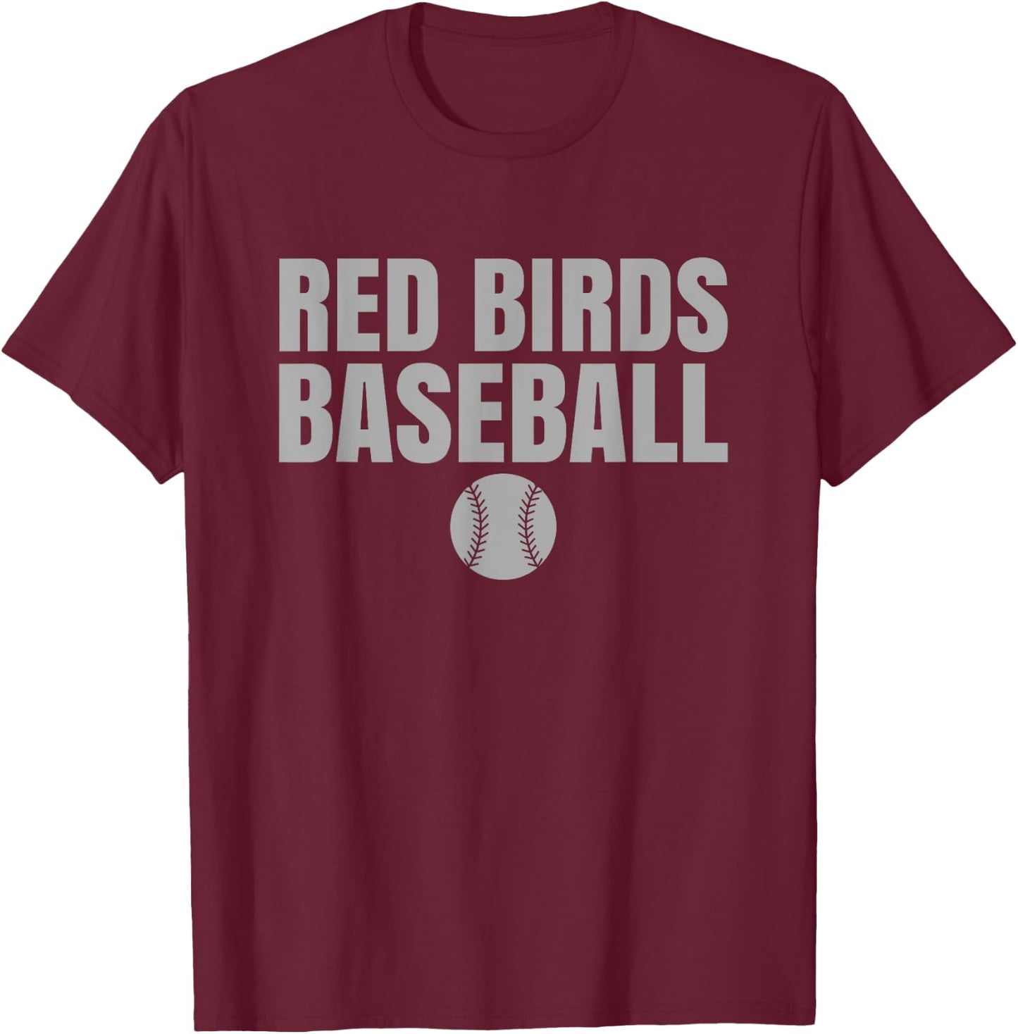 Loudonville Red Birds Baseball T-Shirt - T-Shirt | Maroon
