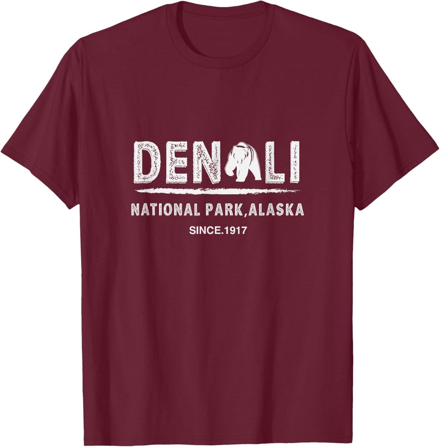 Cool Denali National Park with Polar Bear T-Shirt - T-Shirt | Maroon