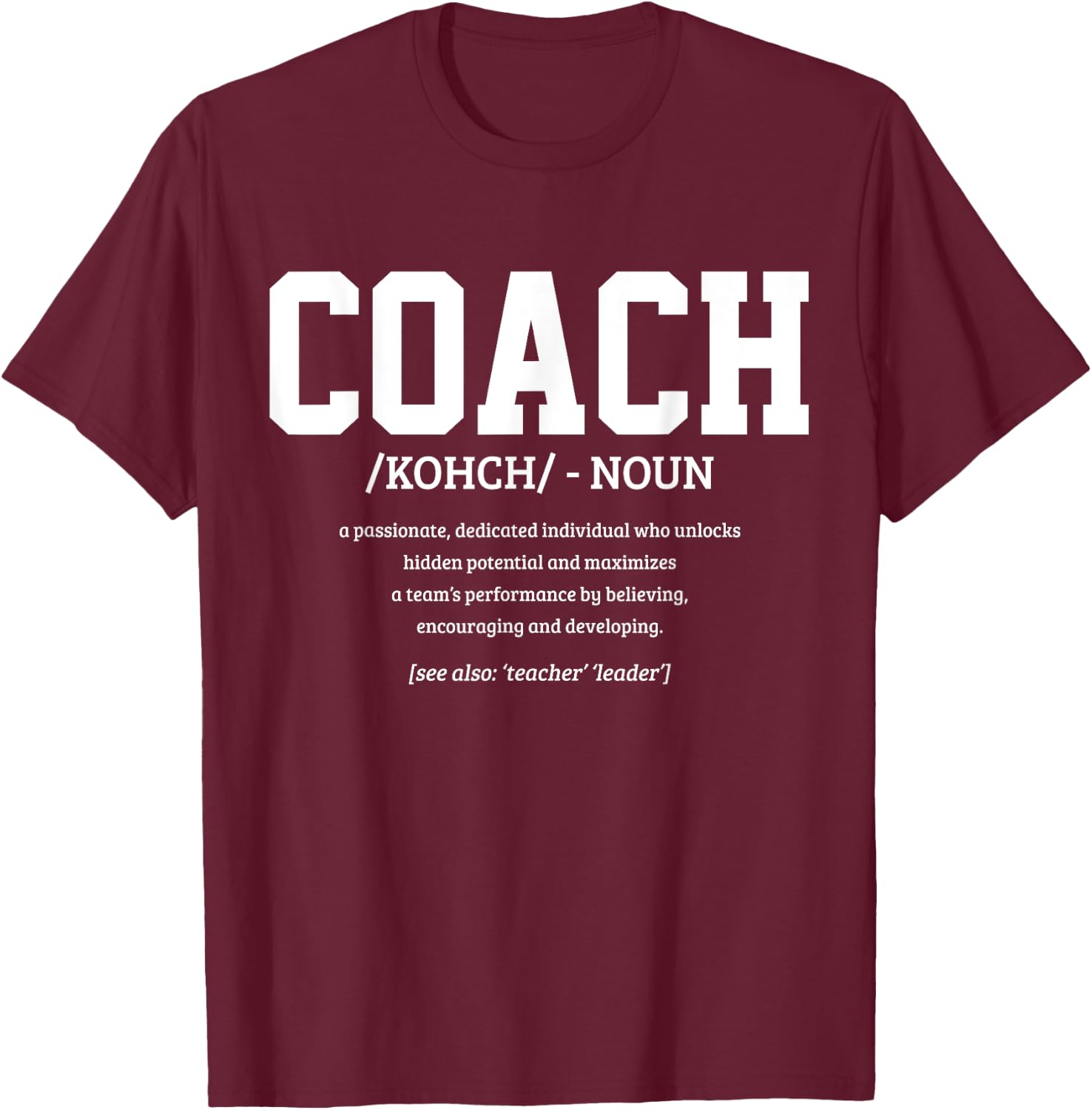 Coach Definition Funny Handball Football Trainer Sport T-Shirt - T-Shirt | Maroon