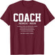 Coach Definition Funny Handball Football Trainer Sport T-Shirt - T-Shirt | Maroon
