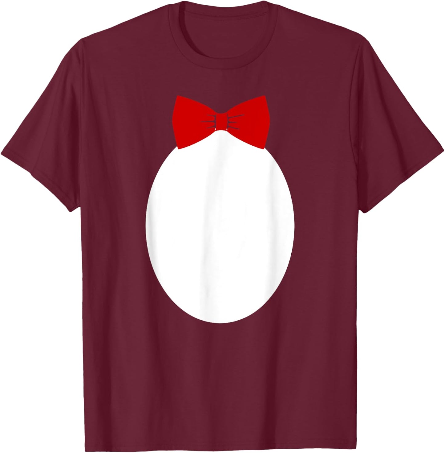 Cute Penguin Belly With Bow Tie T-Shirt - T-Shirt | Maroon
