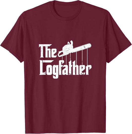 Cool Timber Felling Chainsaw Logger Shirts & Gifts | Men's Black Cotton Polyester | Short Sleeve | Small | Classic Fit | Christmas, Birthday Gift T-Shirt - T-Shirt | Maroon