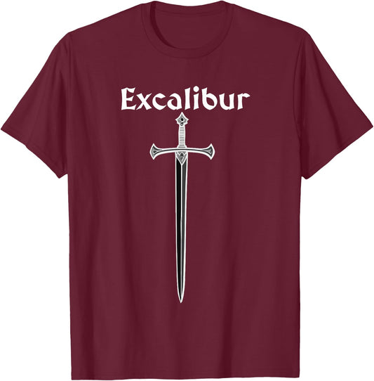 Excalibur The Sword of King Arthus T-Shirt - T-Shirt | Maroon