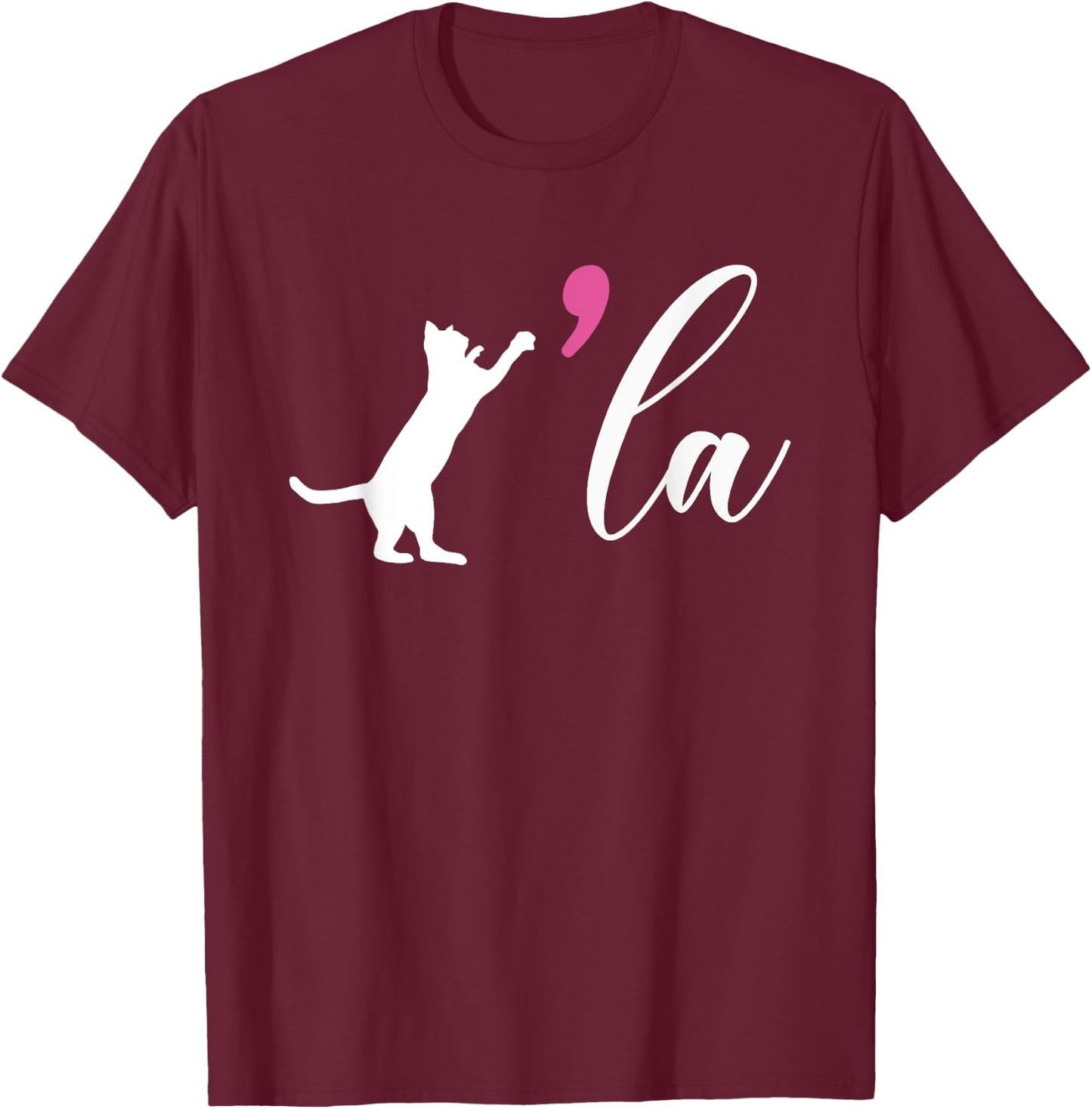 Cat Ladies For Kamala Harris For President 2024 Comma La T-Shirt - T-Shirt | Maroon