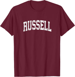 Russell Massachusetts MA Vintage Athletic Sports Design T-Shirt - T-Shirt | Maroon